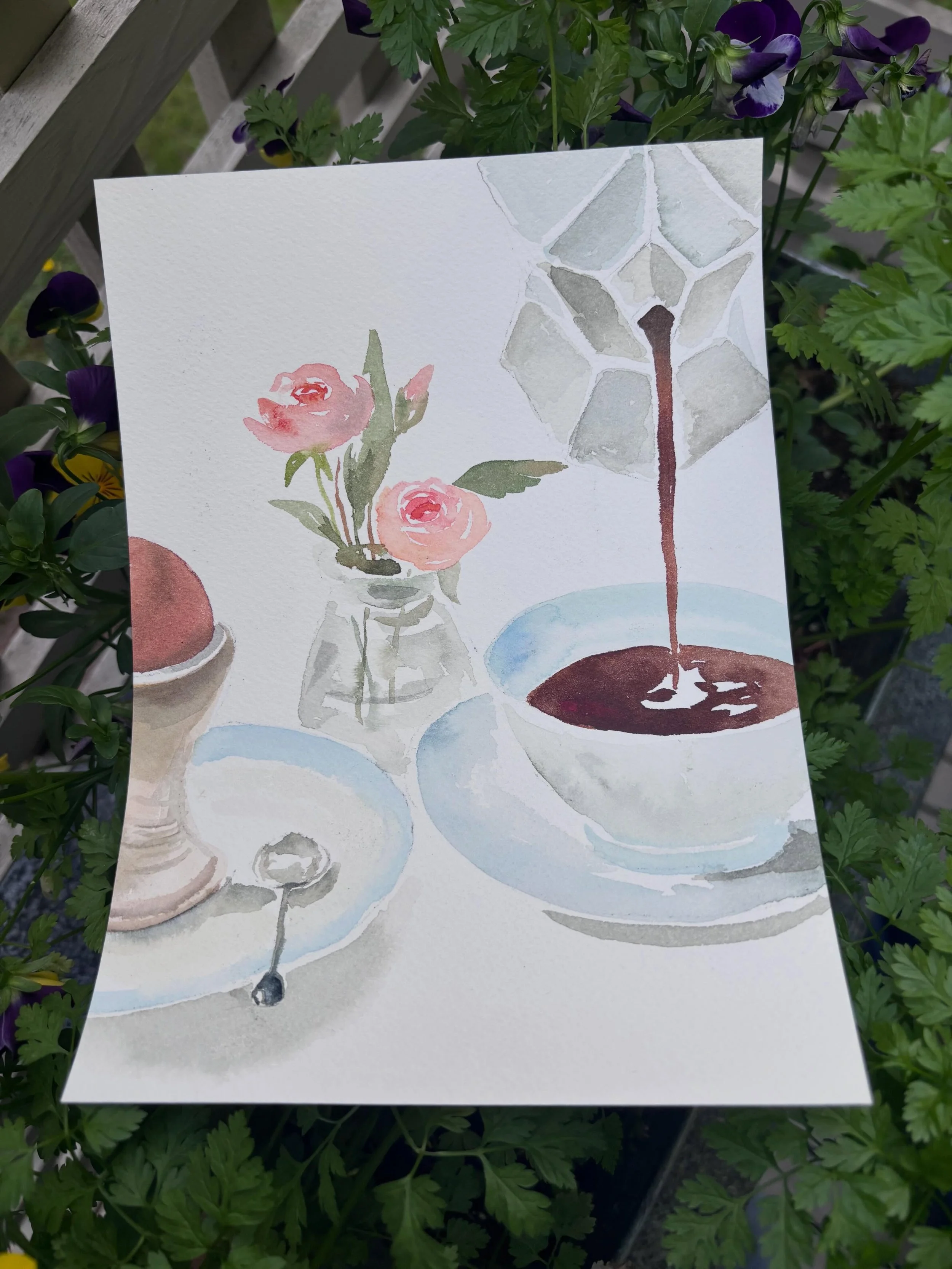 This is from a photo challenge provided by @thenewbotanica week eight. #thenewbotanica #watercolorpainting