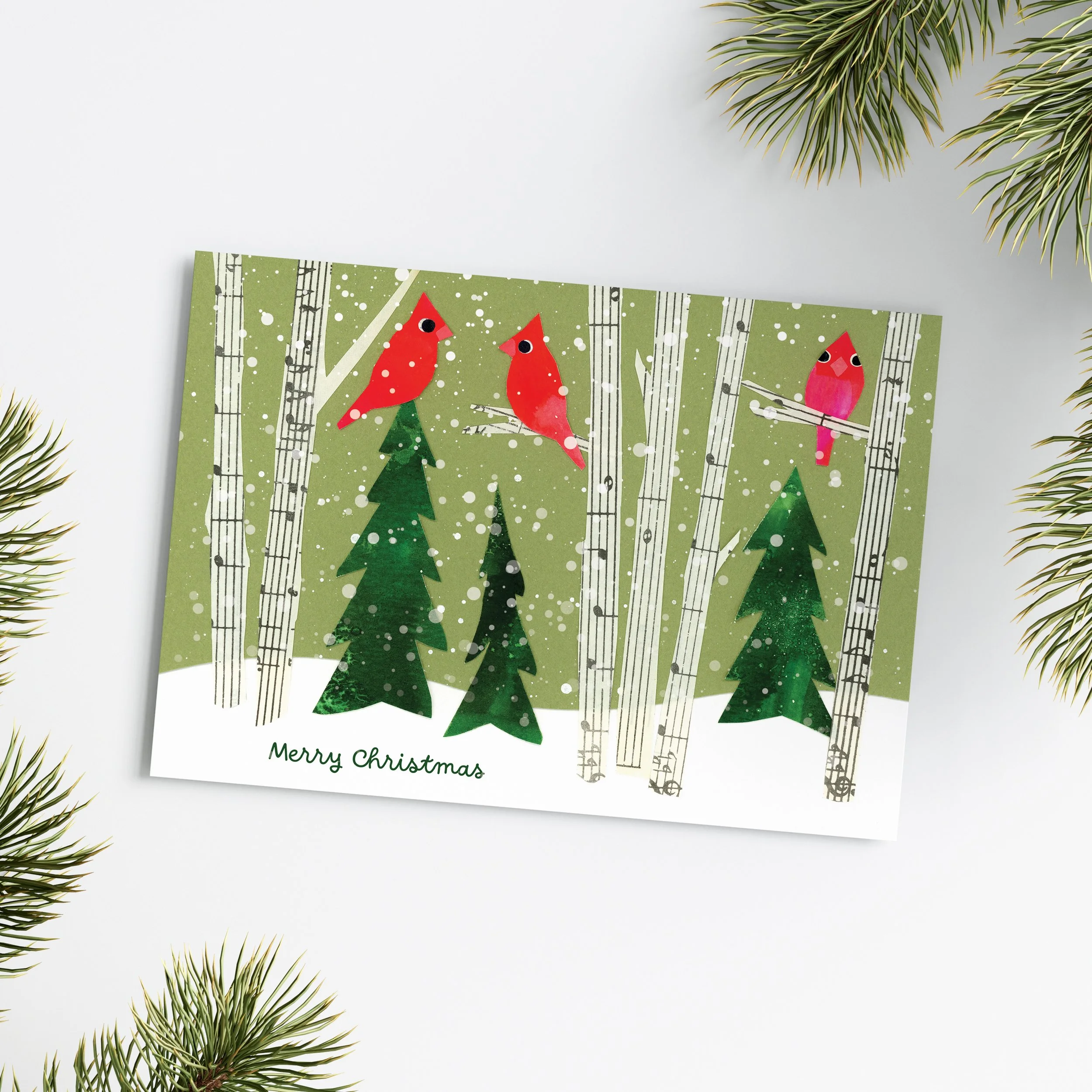 Three Cardinals Among the Trees