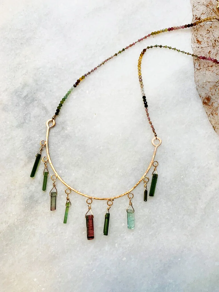 Tourmaline mixed godess necklace  .jpeg