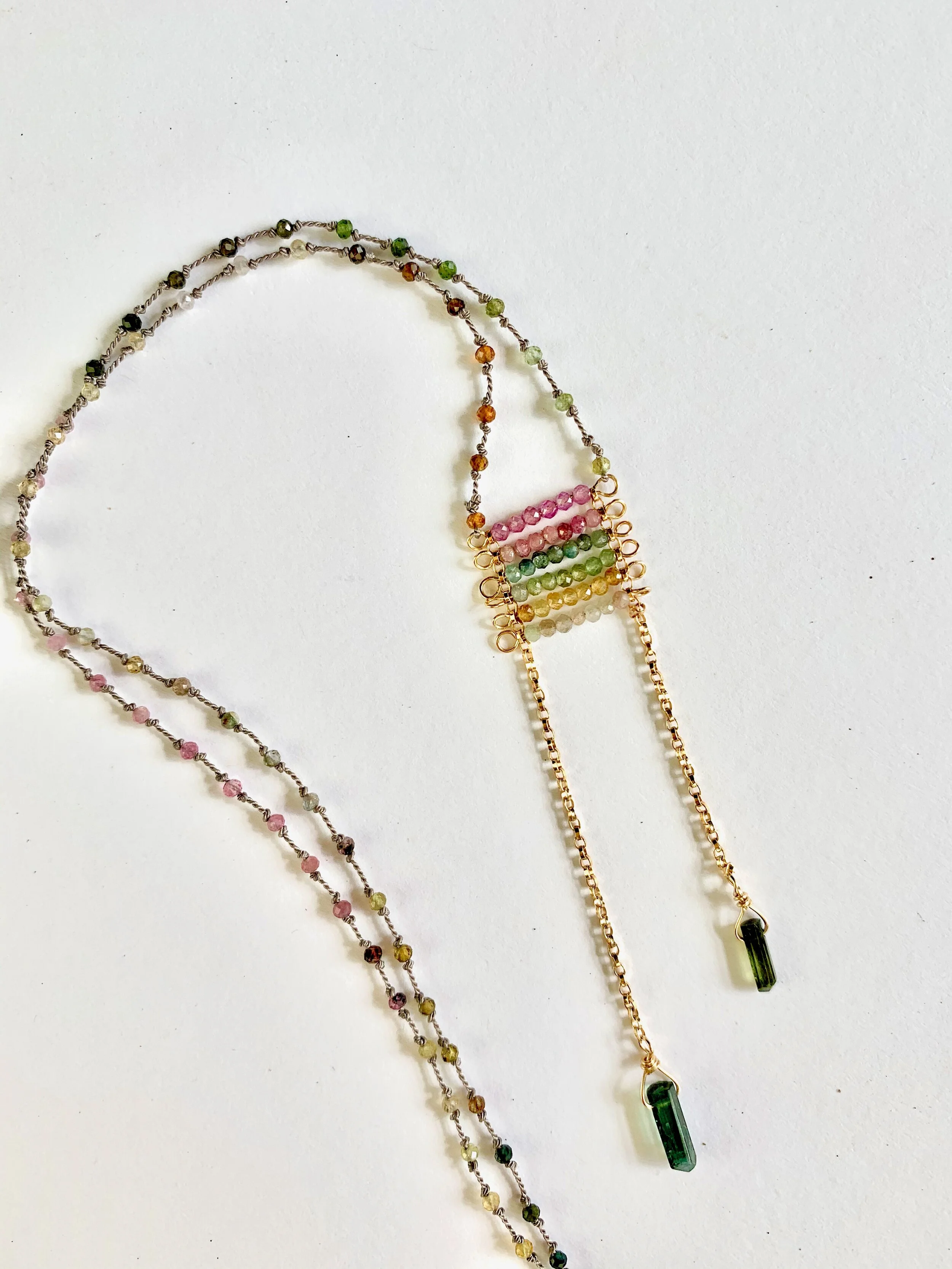 Rainbow Drops Necklace~Tourmaline ~.jpeg