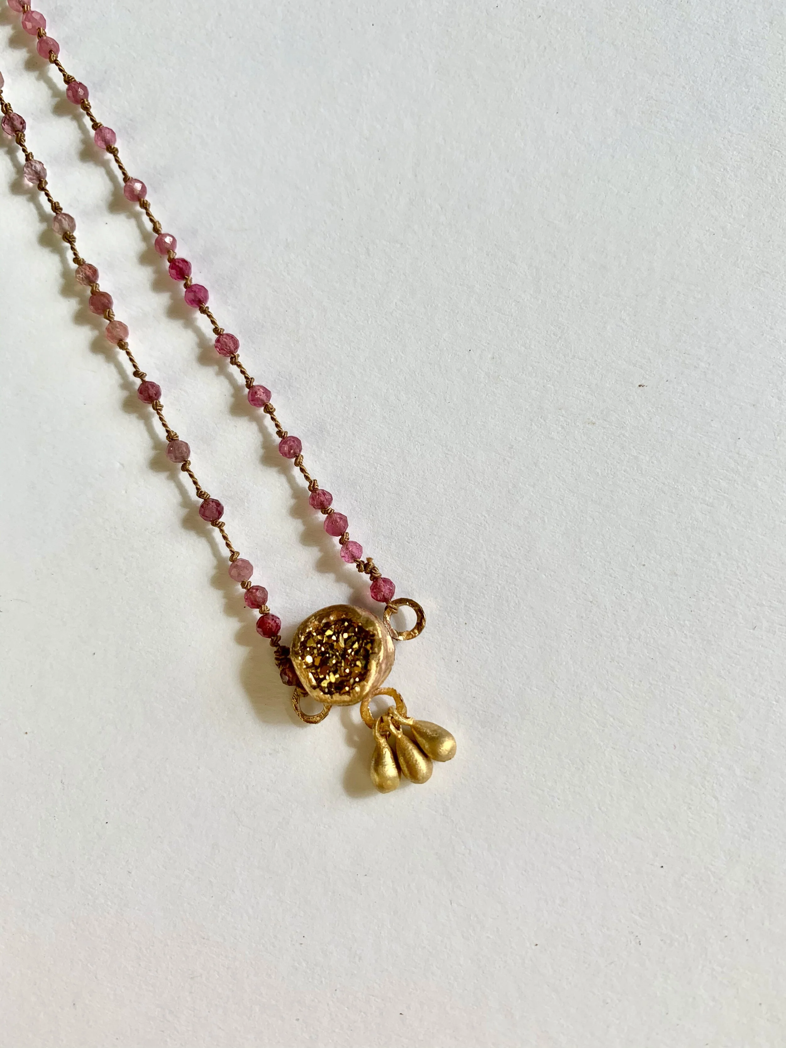 Gold Druzy Necklace~Ruby ~.jpeg