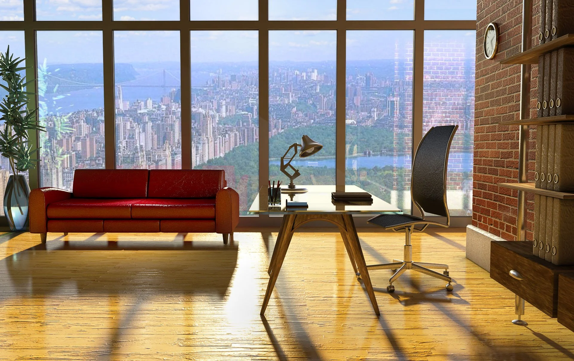 Rendering of Office Space Interior