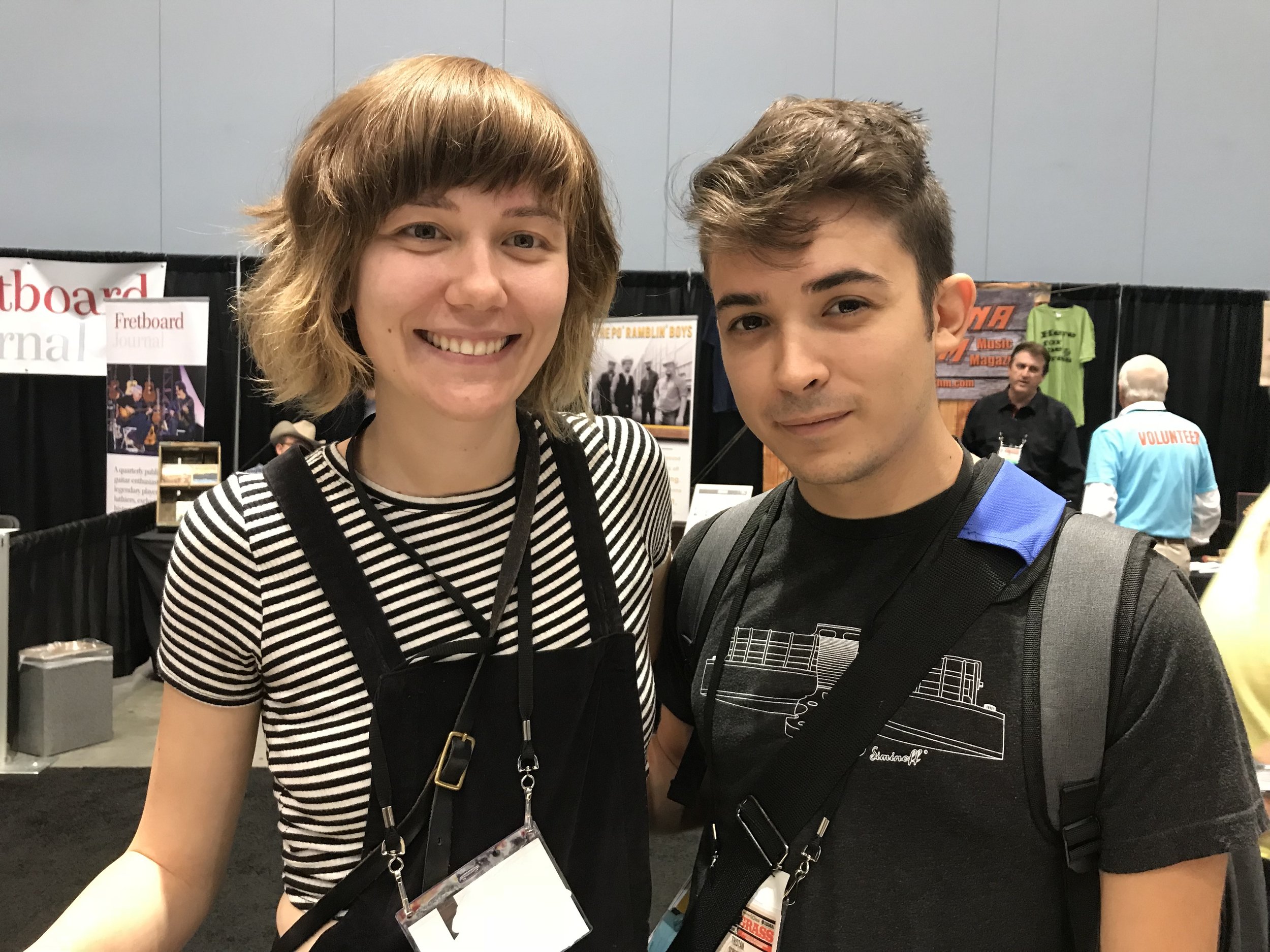 Molly Tuttle and Tristan Scroggins visit the booth