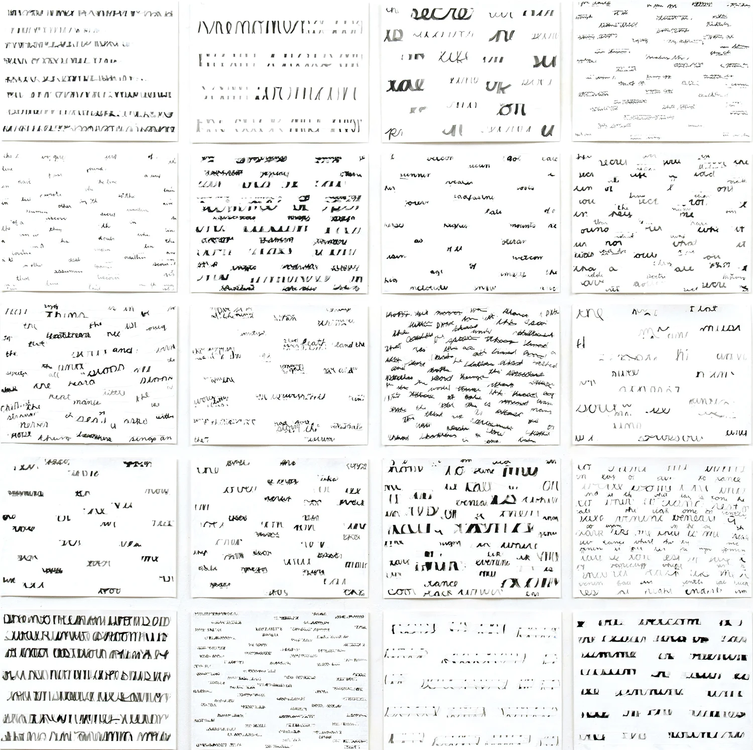  A Poem A Day,&nbsp;2010 59 by 59 inches Paint and tape on paper 