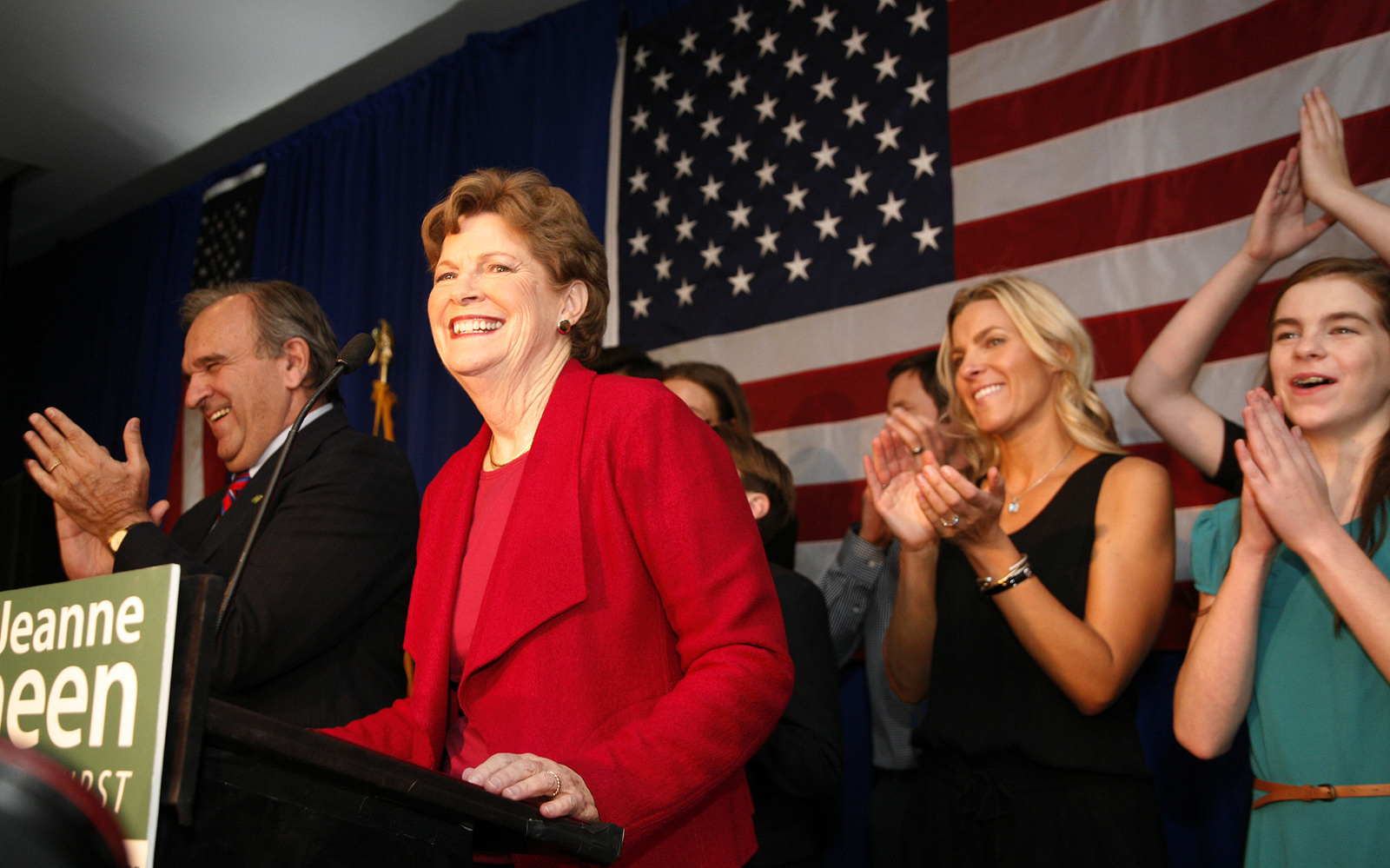 Sen. Jeanne Shaheen on election night, 2014