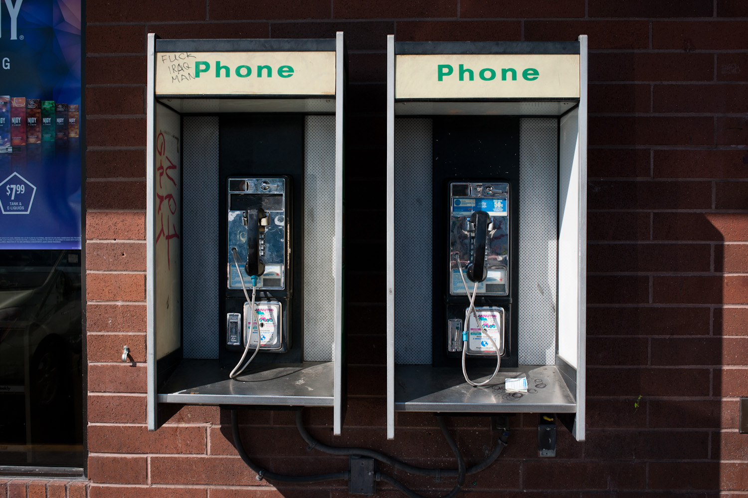  Some of the few pay phones left in the city at a&nbsp;local convenience store attract&nbsp;many sex workers. 