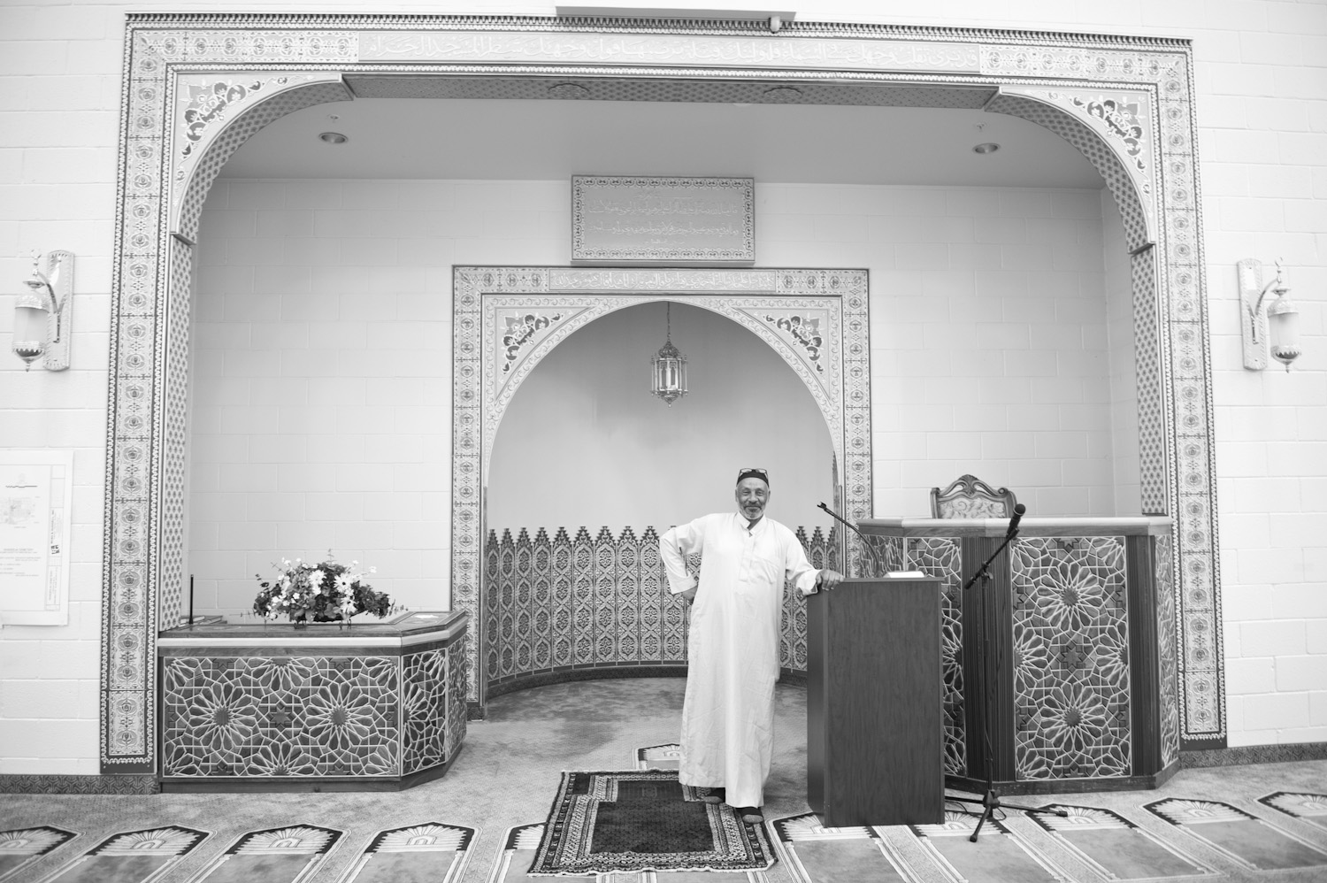 Mohammed Jbailat inside the Khadeeja Islamic Center, a Muslim place of worship.