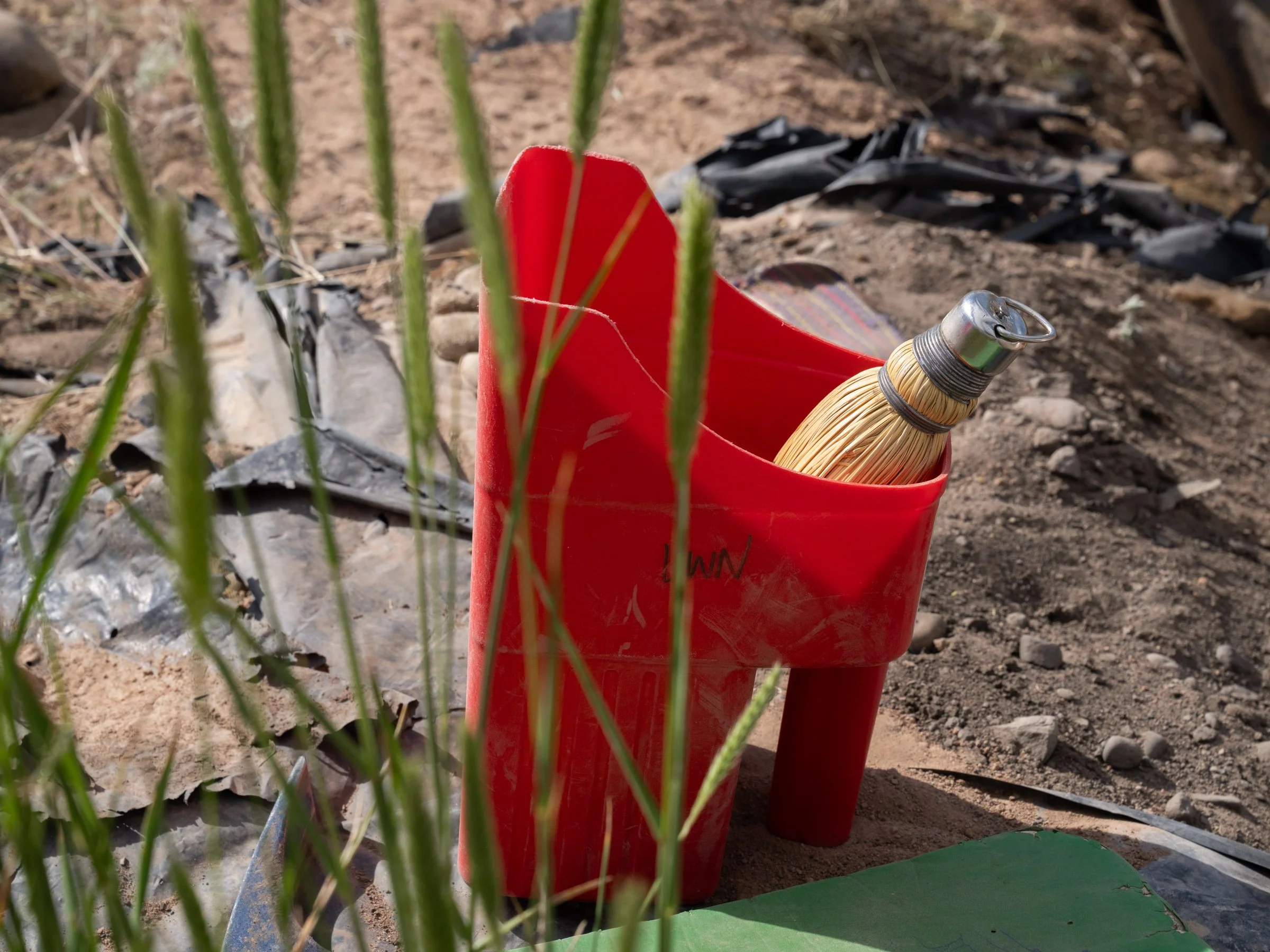 The archaeologists tools at the Evanston Chinatown in June 2024.