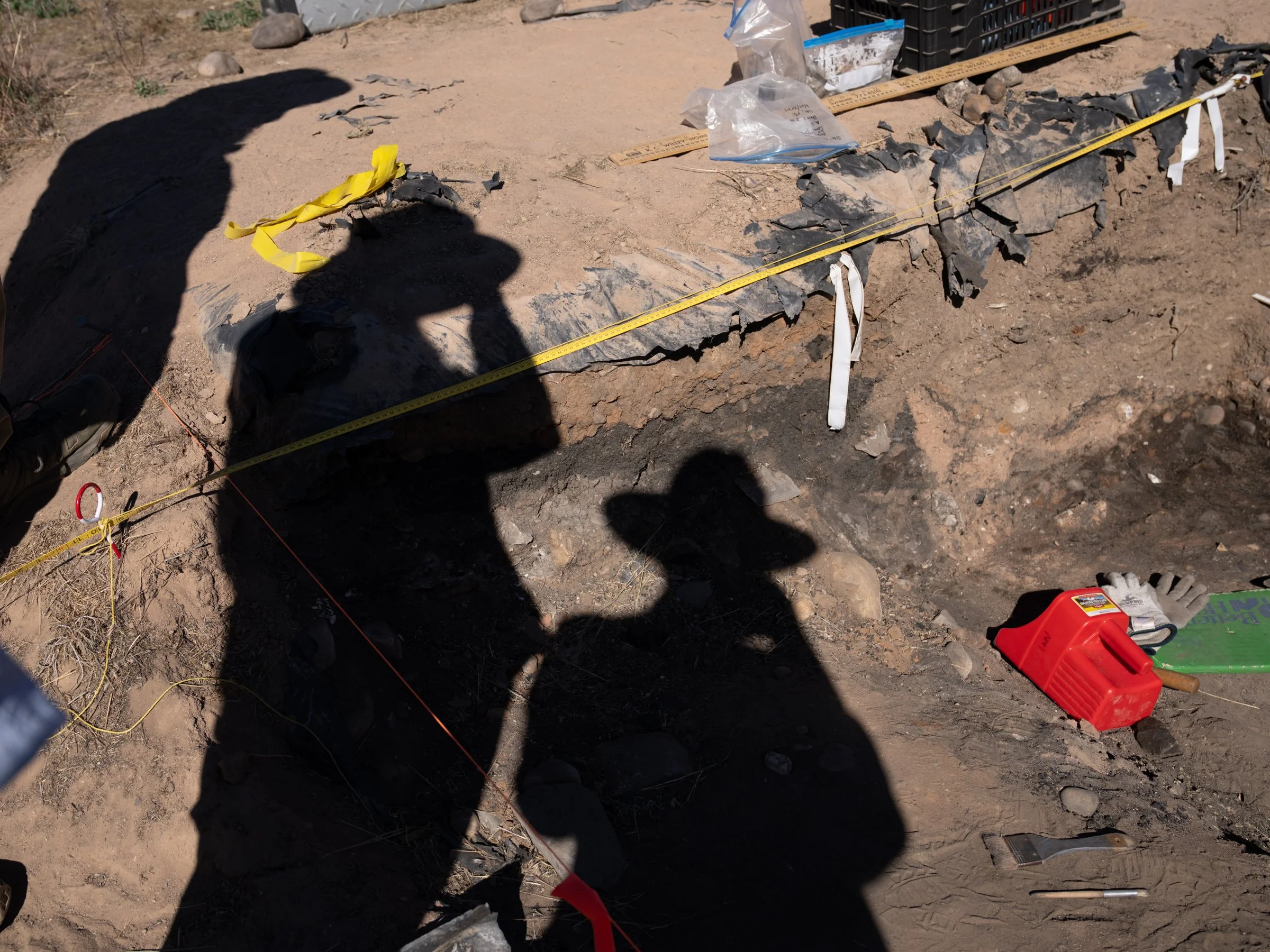 The archaeologist crew works at the Evanston Chinatown excavation site in June 2024.