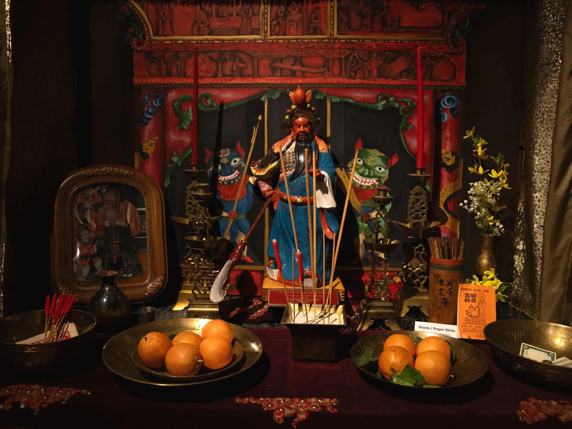 An altar inside the Joss House in Evanston.