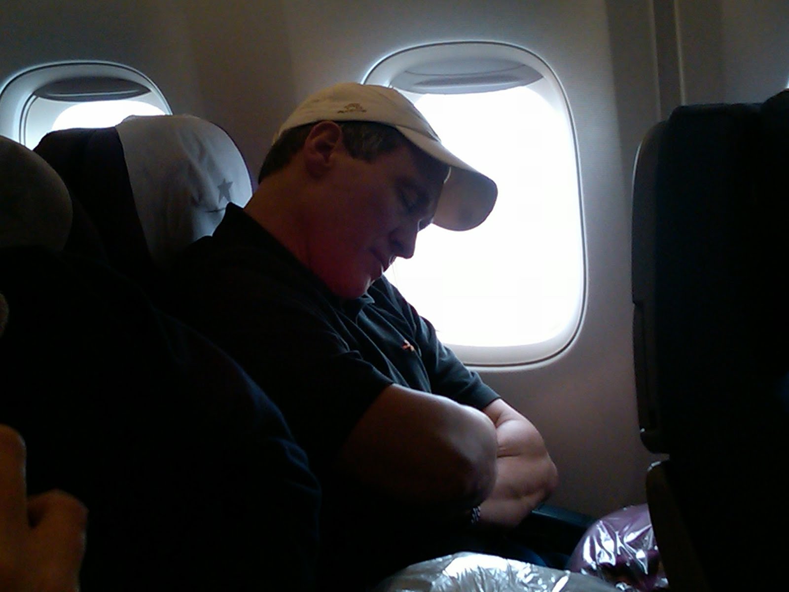 Lunch tends to knock King All (his given Peruvian-name) out cold...we haven't even taken off yet.