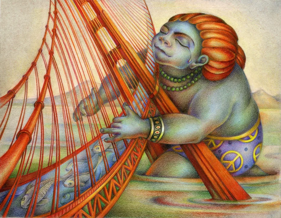  San Francisco trip illustration 2015, coloured pencils on paper 