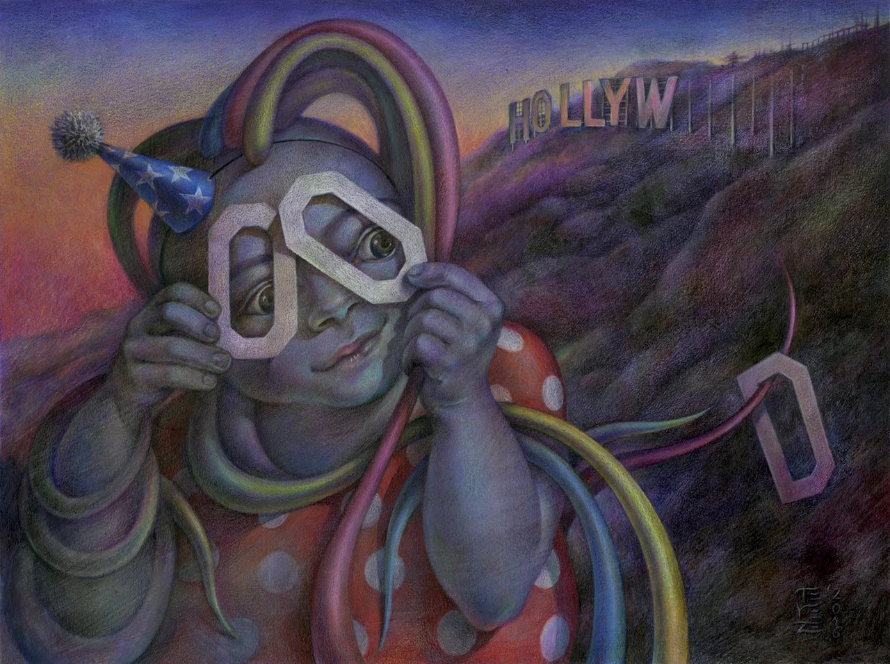  Los Angeles trip illustration 2016, mixed medium 