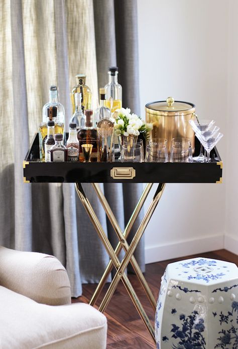 it's a mini campaign tray table bar! love