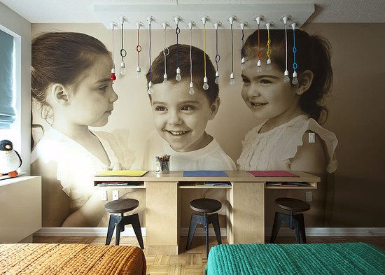 designed by Cortney and robert novogratz for a triplets' bedroom