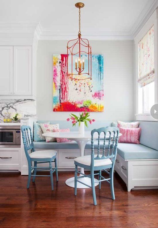 this nook is all about the artwork via the Kitchn