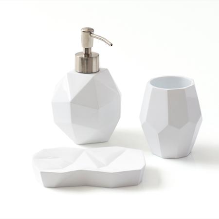 I love the soap dispenser and dish . I wouldn't use all 3 together, but rather one or two together. The soap dish could work as a jewelry holder 