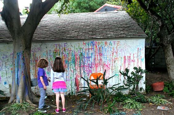 kids were to write their names / design the garage during the construction party 