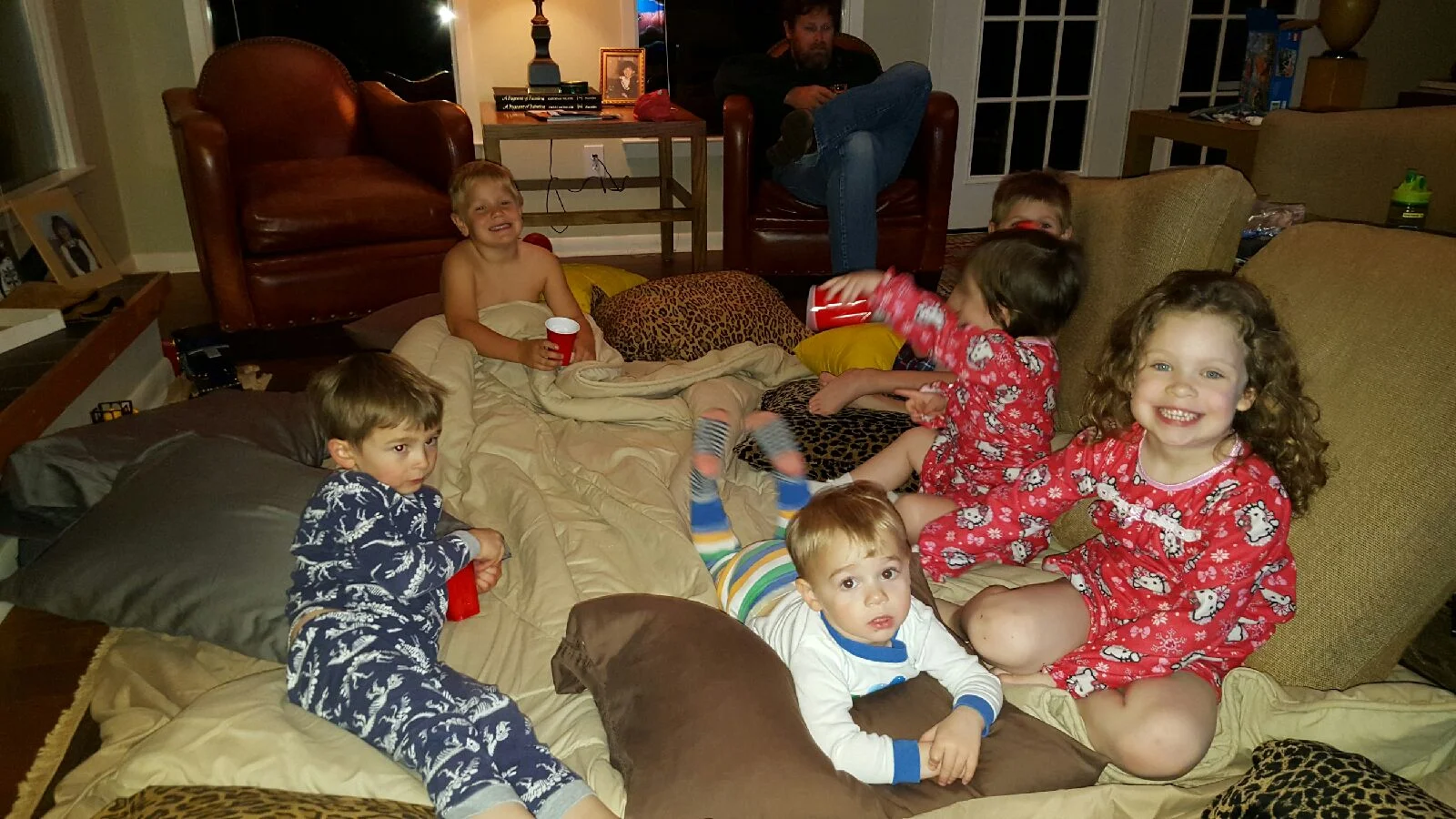 Noah, sawyer, Margaret Alice, Asher, Whitt, and Miriam On friday's Pizza and a movie