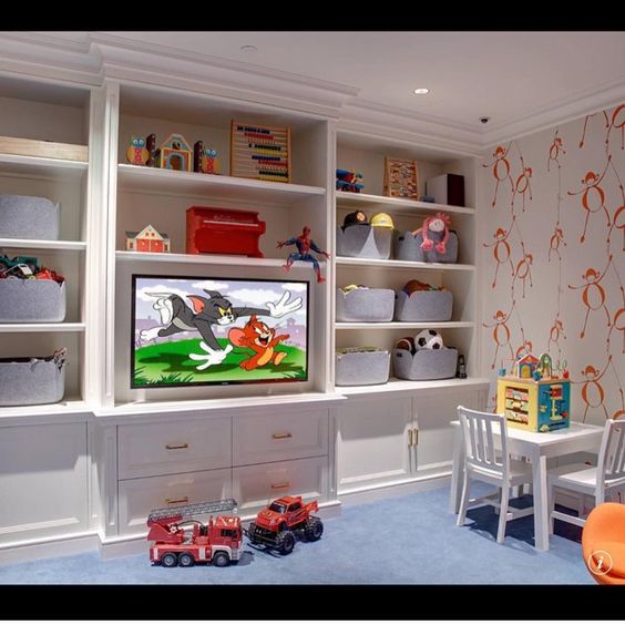 A beautiful space for a toddler. Change out the wallpaper and add a sofa and you've got a perfect hangout space that will work perfectly for your teenager. 