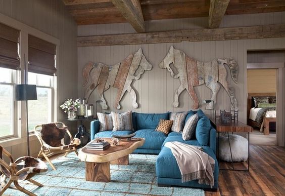 an obvious setting for denim is in the mountains. It also wears well with dirty cowboy boots and hats; via 
