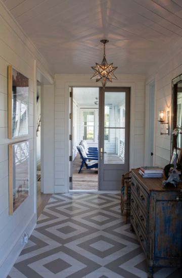 Note how the door color pulls out the painted floors.