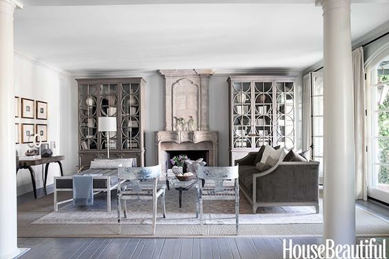I am so into monochromatic rooms lately. And well, I've always loved oversized furniture so those cabinets have me swooning. 