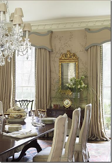 I can't stop looking at those cornices and the buttons going down the backs of the chairs
