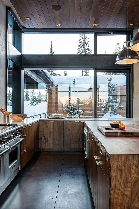 Note the live edge on the island that plays into the thinking of "nothing too perfect".
