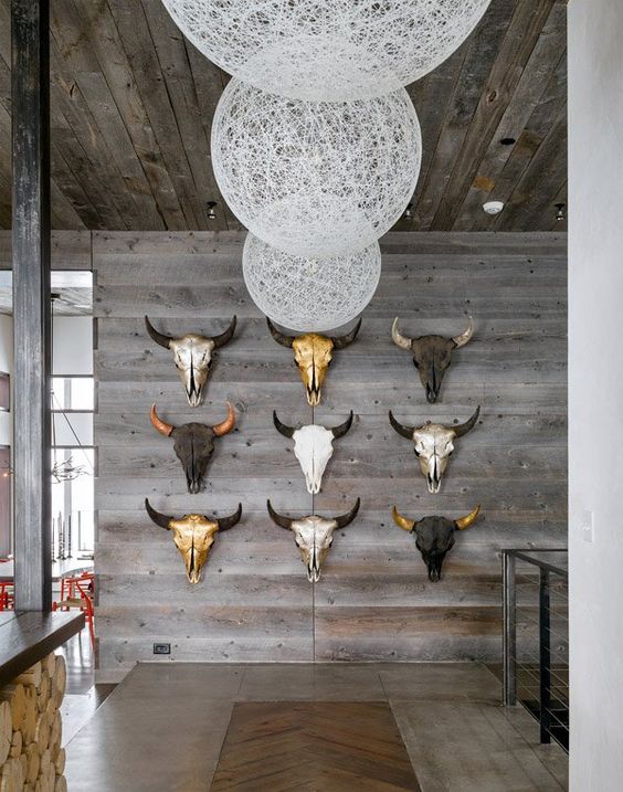 Note the chevron patterned french oak inset into the concrete floor via One Kings lane
