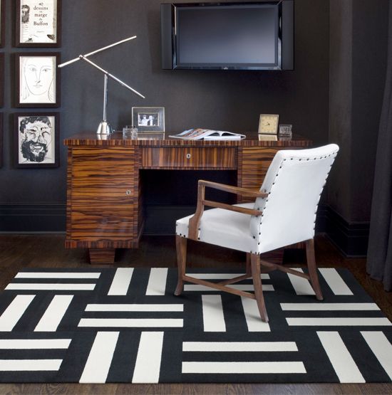 Oh zebra wood!!! note, by painting the trim the same color as the walls, it doesn't distract from the desk.