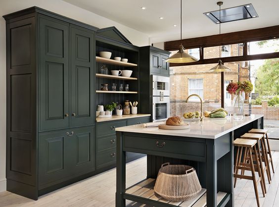 This is a nice dark, saturated green that would work in many house settings.