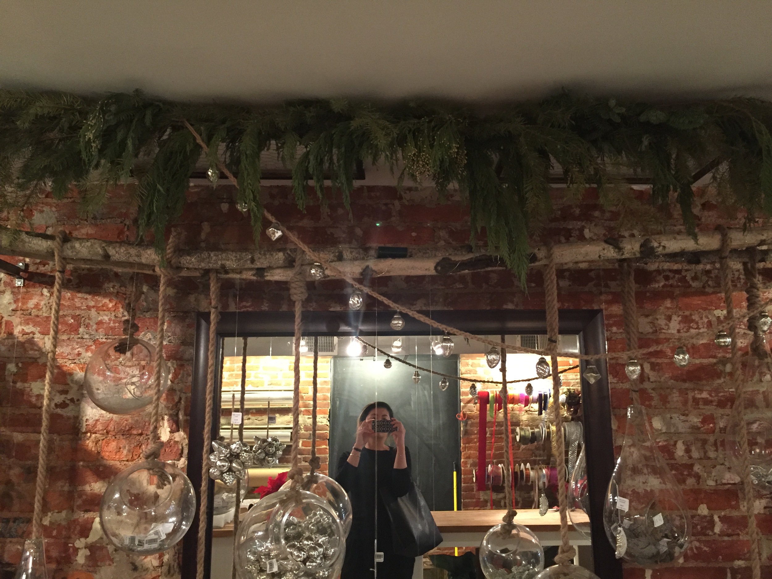 Mirror selfie at a flower shop. I liked their decor. 