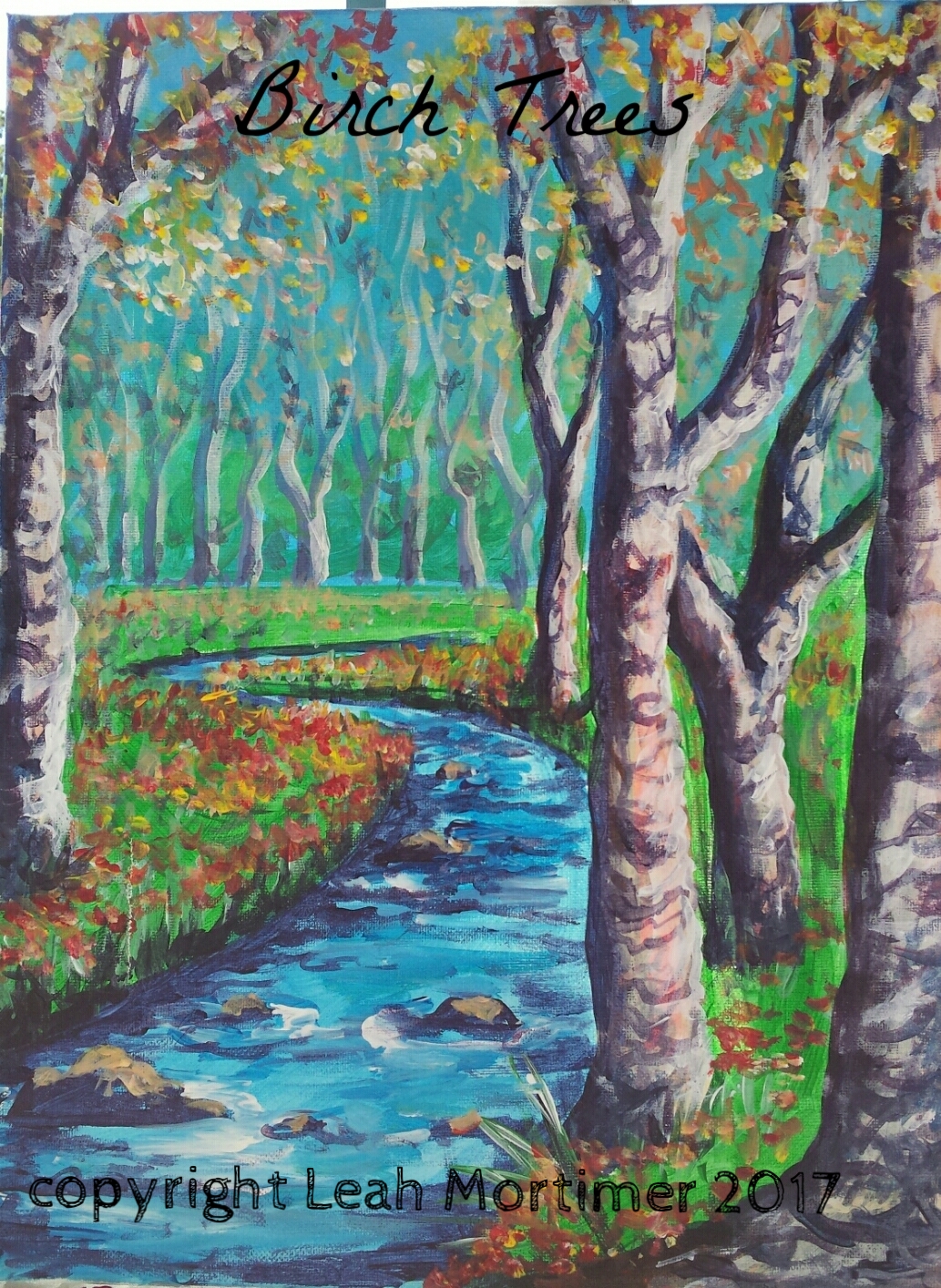 Birch Trees by Stream