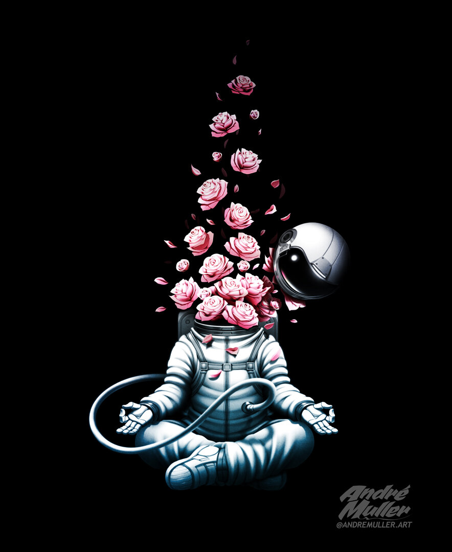 Meditation Astronaut Spring roses file.jpg