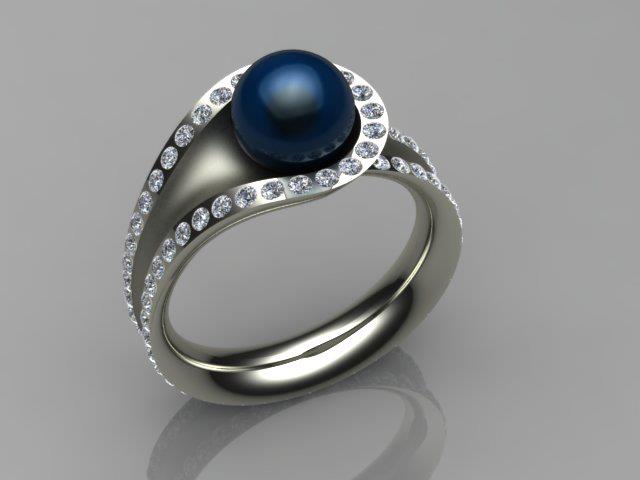 Infinity Ring with Tahitian Pearl