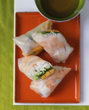 mango shrimp rolls