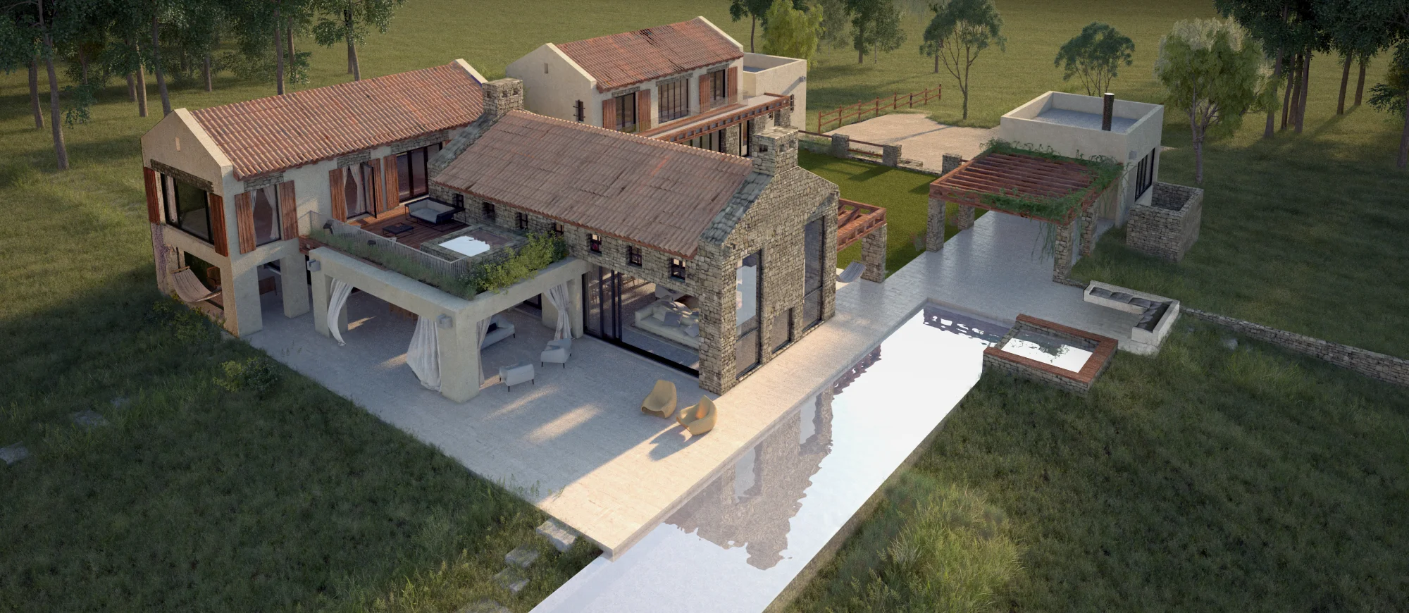 Rendering of Polo Horse Farm, Jose Ignacio Uruguay