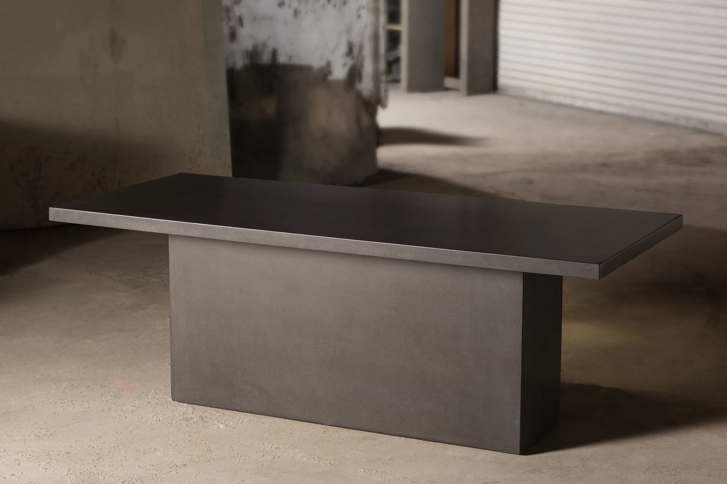 Custom Black Concrete Table | Polished