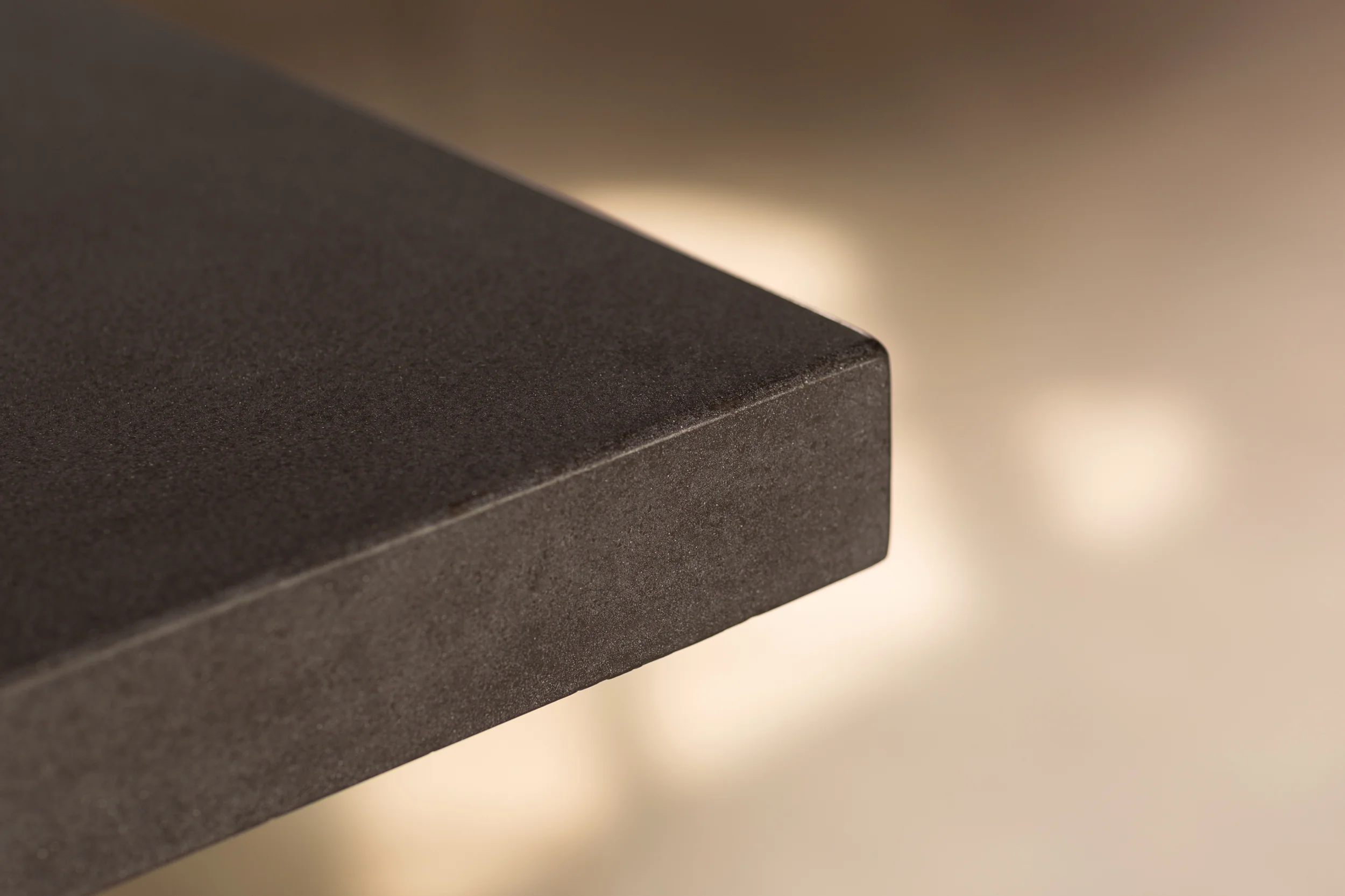 Eased Edge on Custom Black Concrete Table