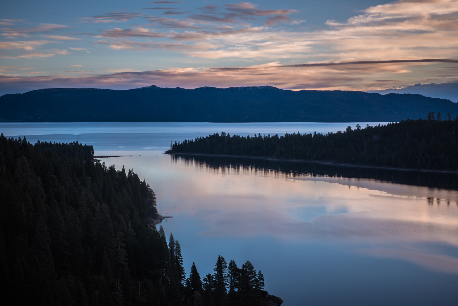Sun rises over emerald bay