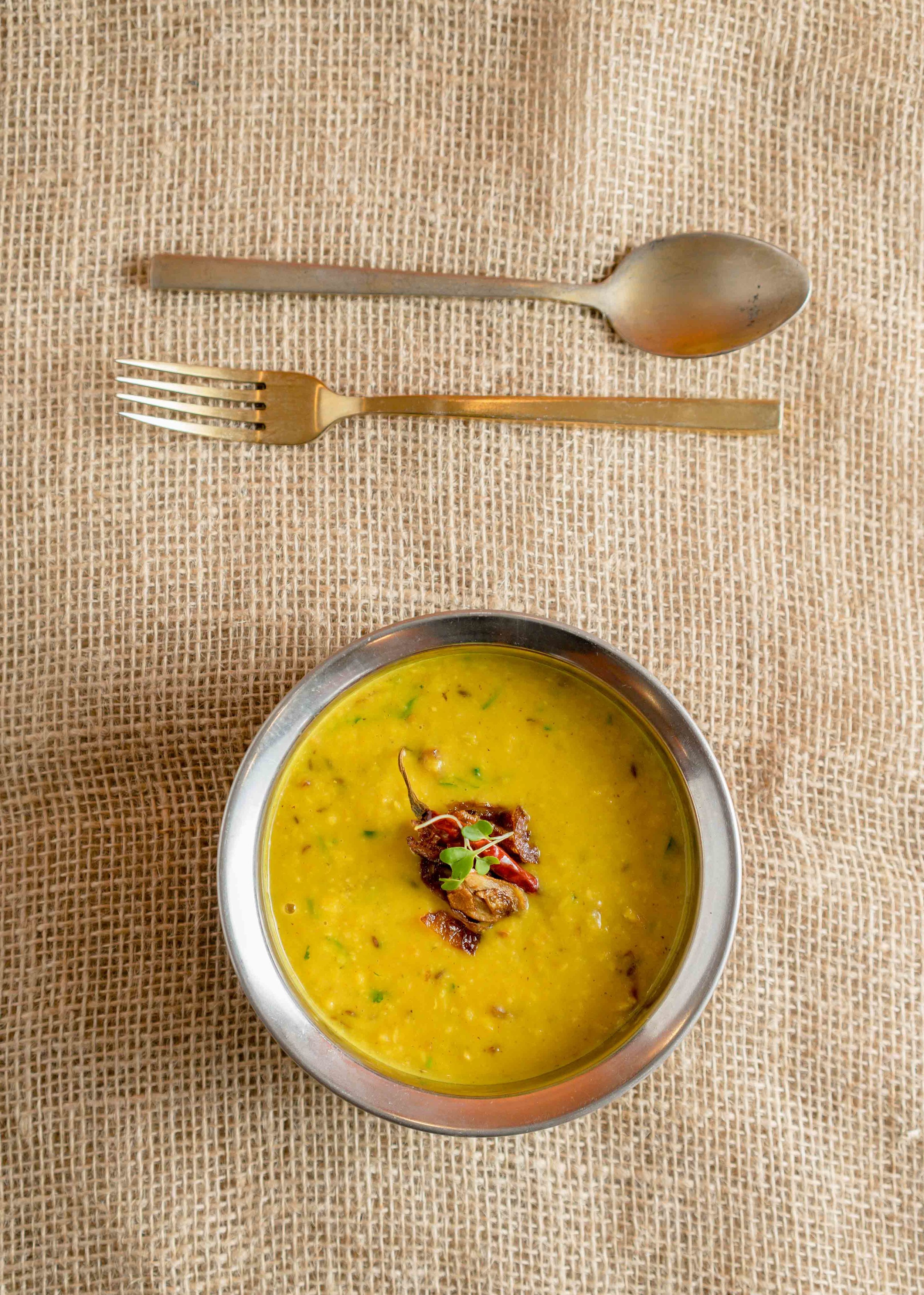 Stir fry yellow lentils