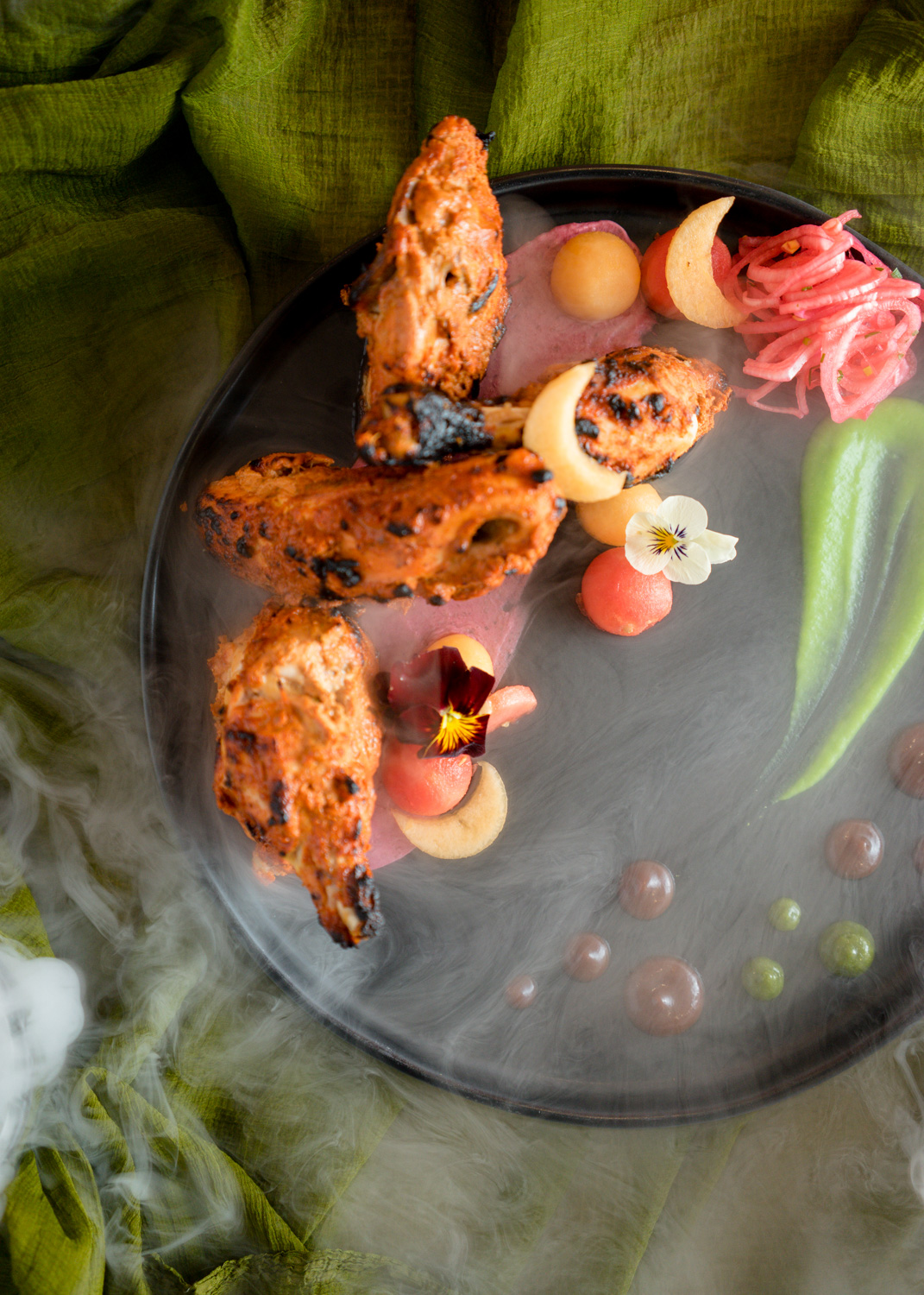 dramatic-smoke-chicken-tikka-food-photographer