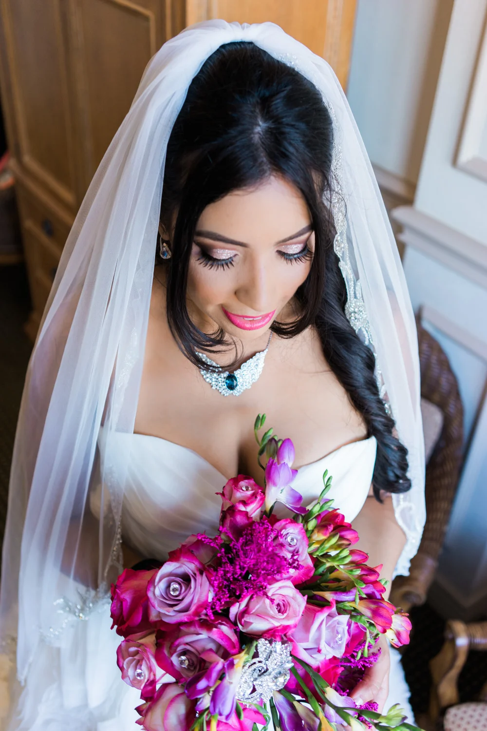 Spring wedding means gorgeous flowers for the pretty bride.