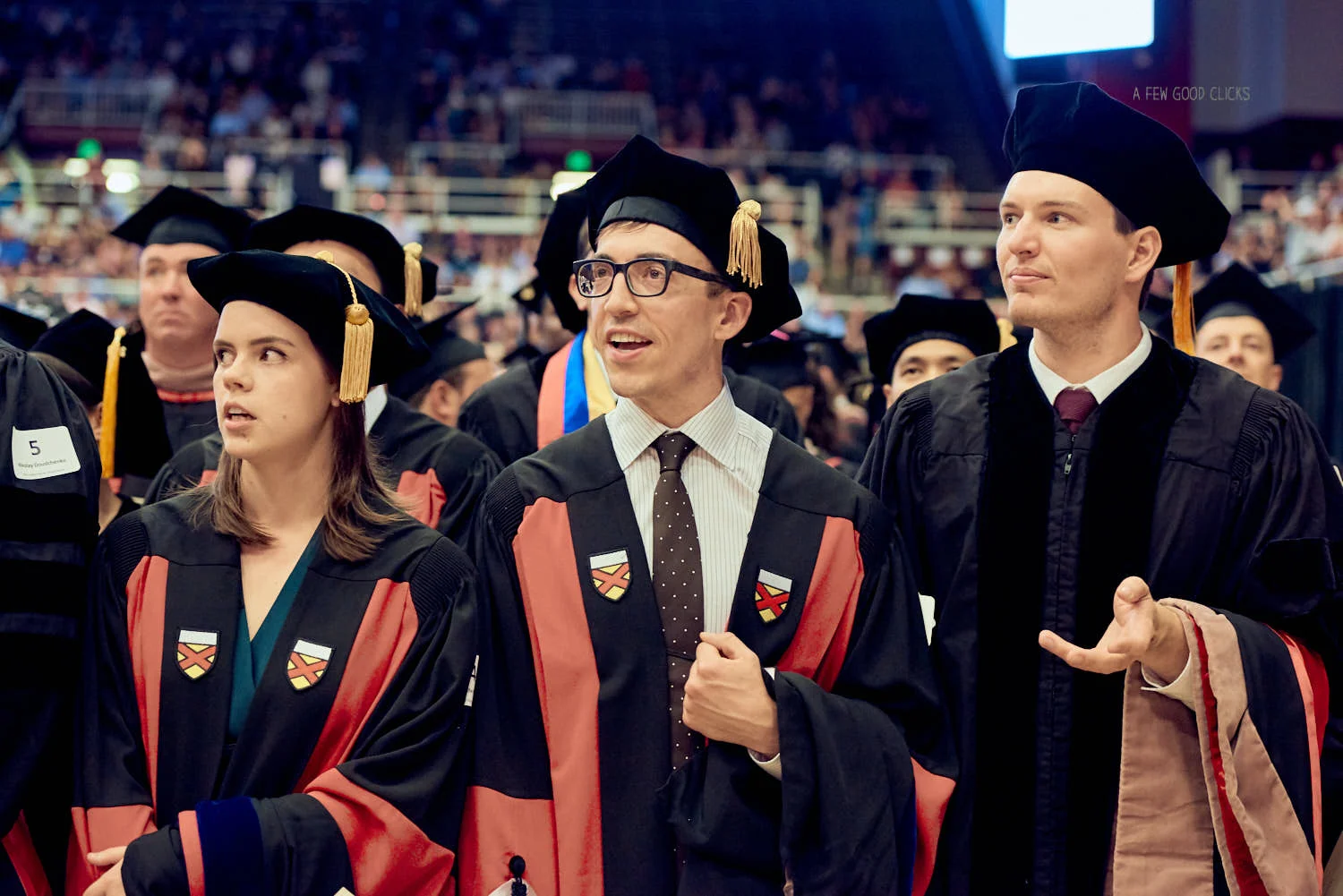 PHD students at the front row | Maples Pavilion