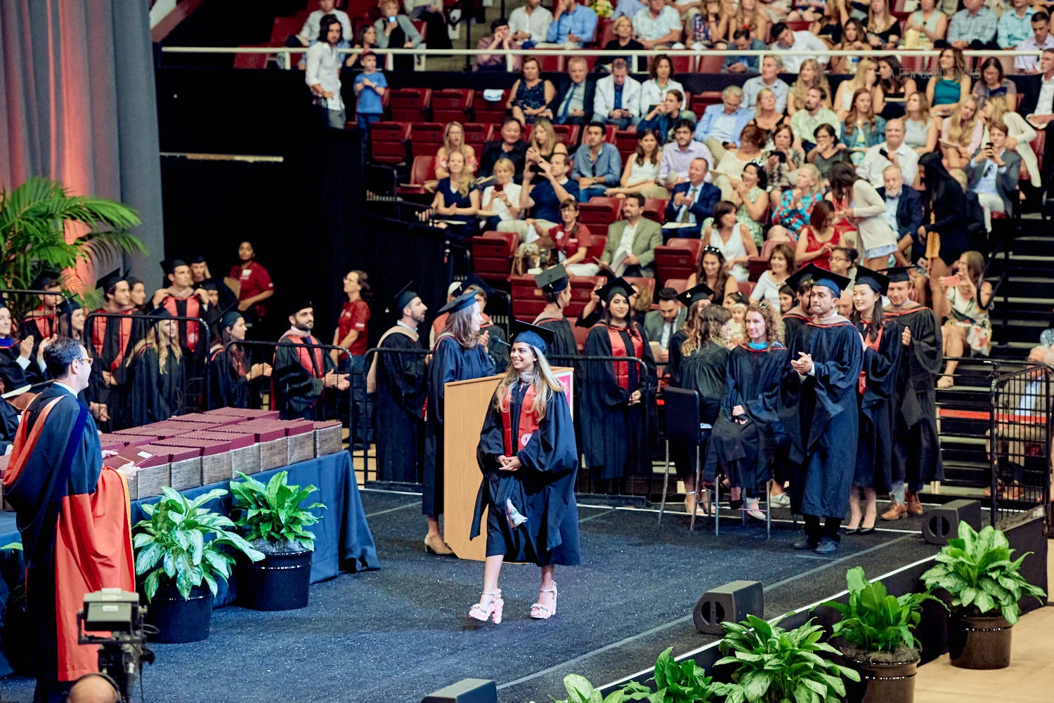 The actual moment of getting awarded MBA degree at Stanford.