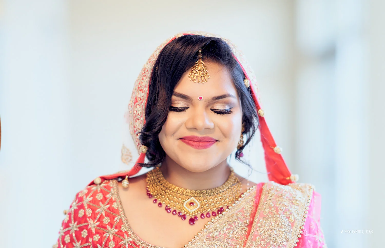 Bridal Portraits during Indian Wedding in Sunnyvale Temple, California.