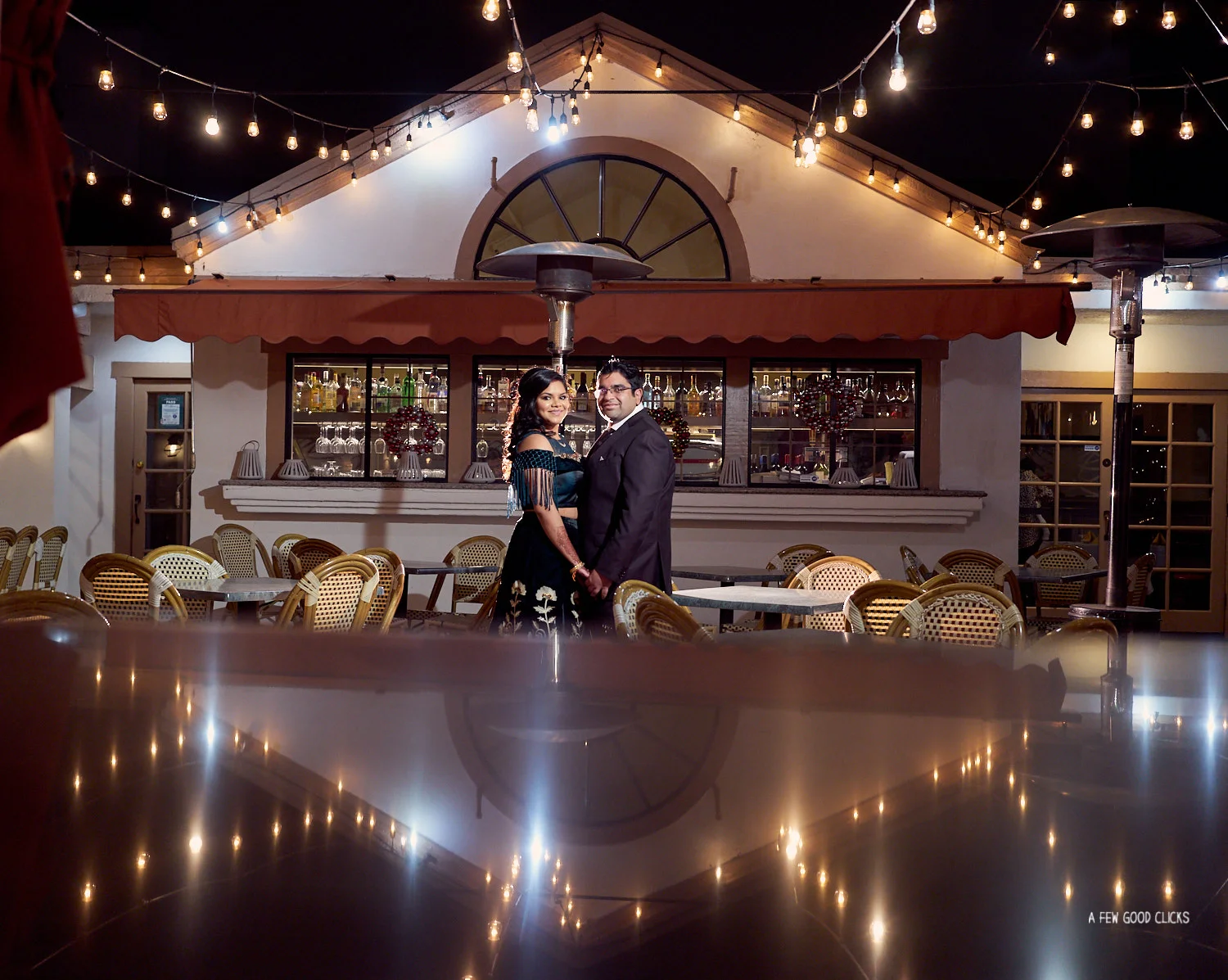 Bride & Groom Portraits at Amber India restaurant, Los Altos.