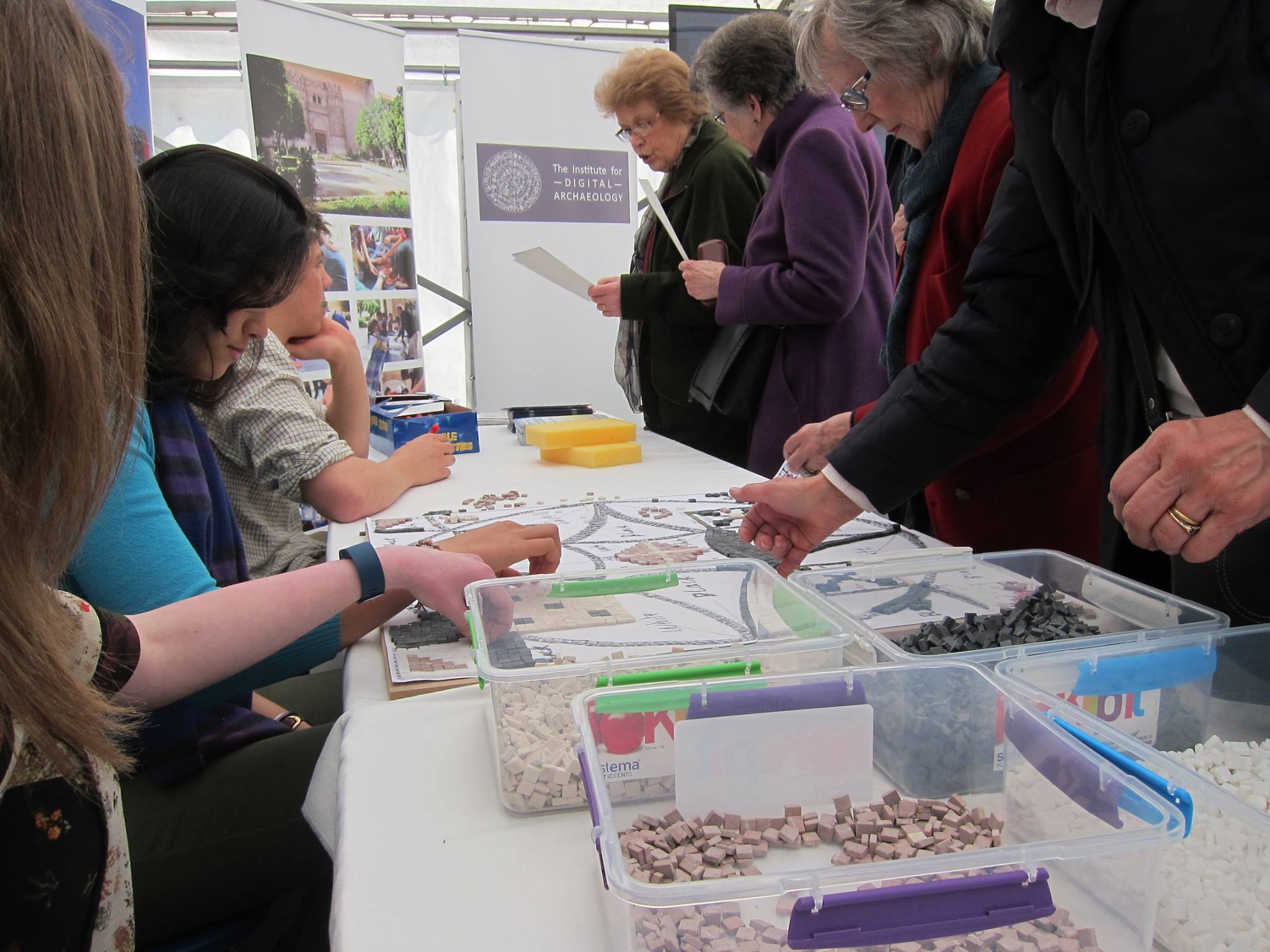 Visitors to the Educational Marquee