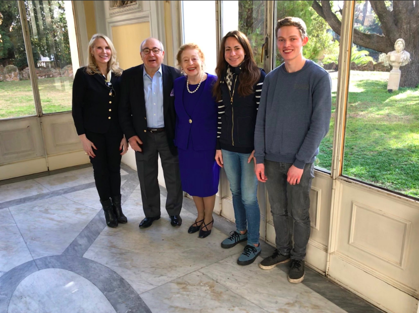 princess rita boncompagni ludovisa, princess elettra marconi, dr. alexy karenowska and her student finlay ryburn in rome